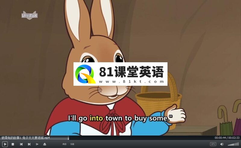 《彼得兔的故事》LittleFox英语动画Peter Rabbit比得兔，720P高清视频带英文字幕，百度网盘下载！-81课堂英语