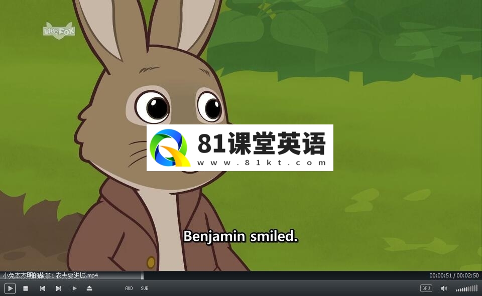 《小兔本杰明的故事》LittleFox英语动画，720P高清视频带英文字幕，百度网盘下载！-81课堂英语