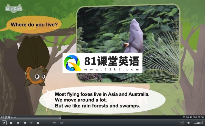 《认识动物》LittleFox英语动画,全19集,720P高清视频带英文字幕,百度网盘下载!-81课堂英语