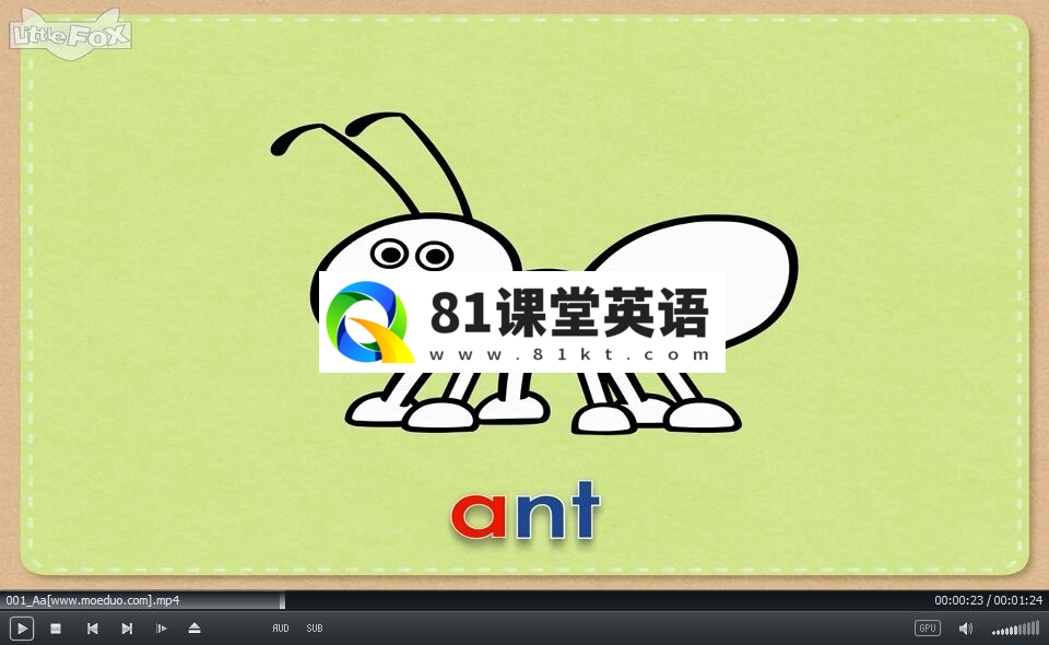 《ABC Book》LittleFox英语动画，全26集，720P高清视频，带视频+音频+电子书+单词表，百度网盘下载！-81课堂英语