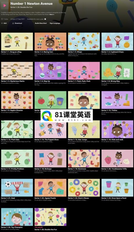 BBC真人情景英语启蒙《Number 1 Newton Avenue》牛顿大道1号全26集,1080P高清视频带英文字幕,百度网盘下载!-81课堂英语