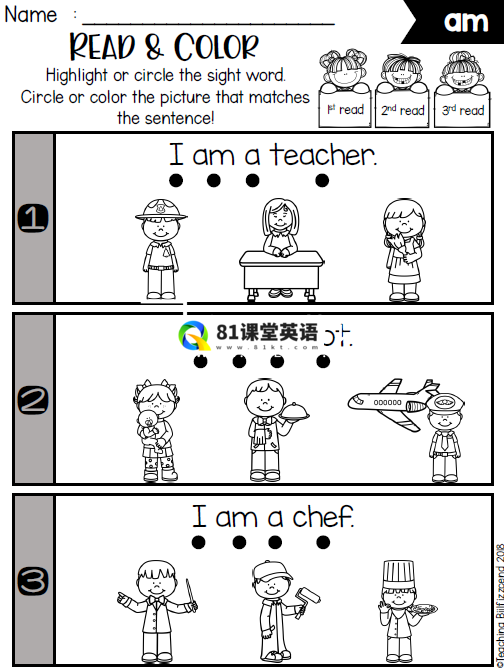 Sight Word Fluency Read and Color 图片11