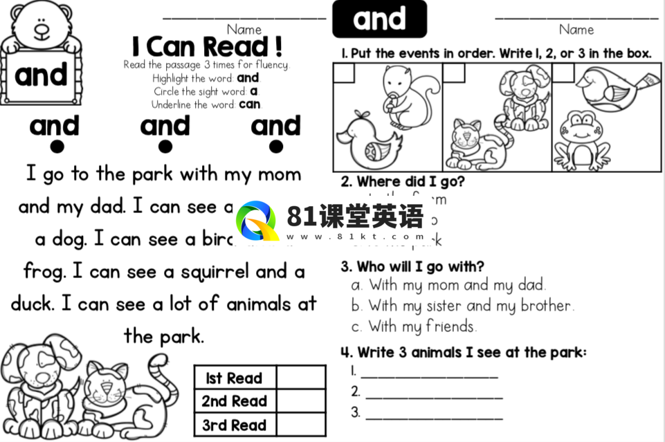 Sight Word Read Comprehension 图片9